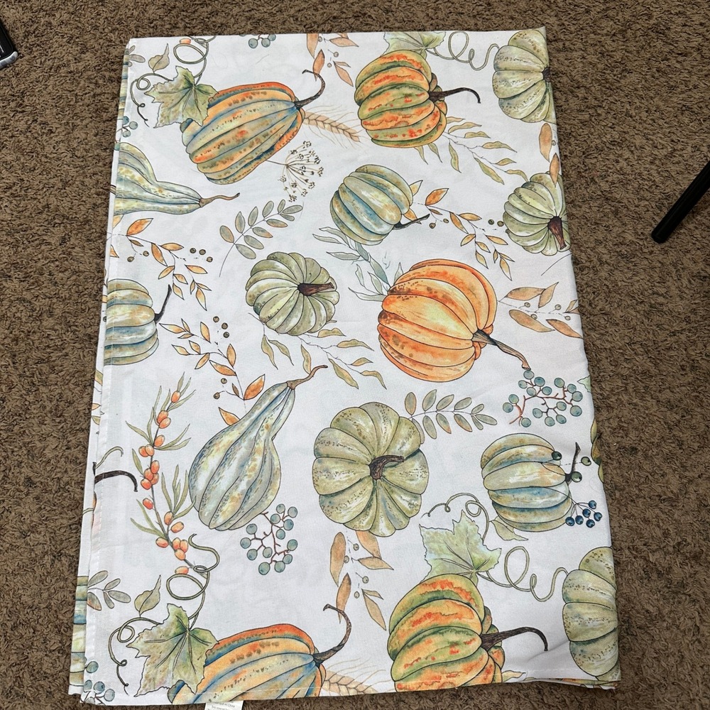 Colordrift Pumpkin Gourd Harvest Tablecloth Fall Thanksgiving Watercolor Print